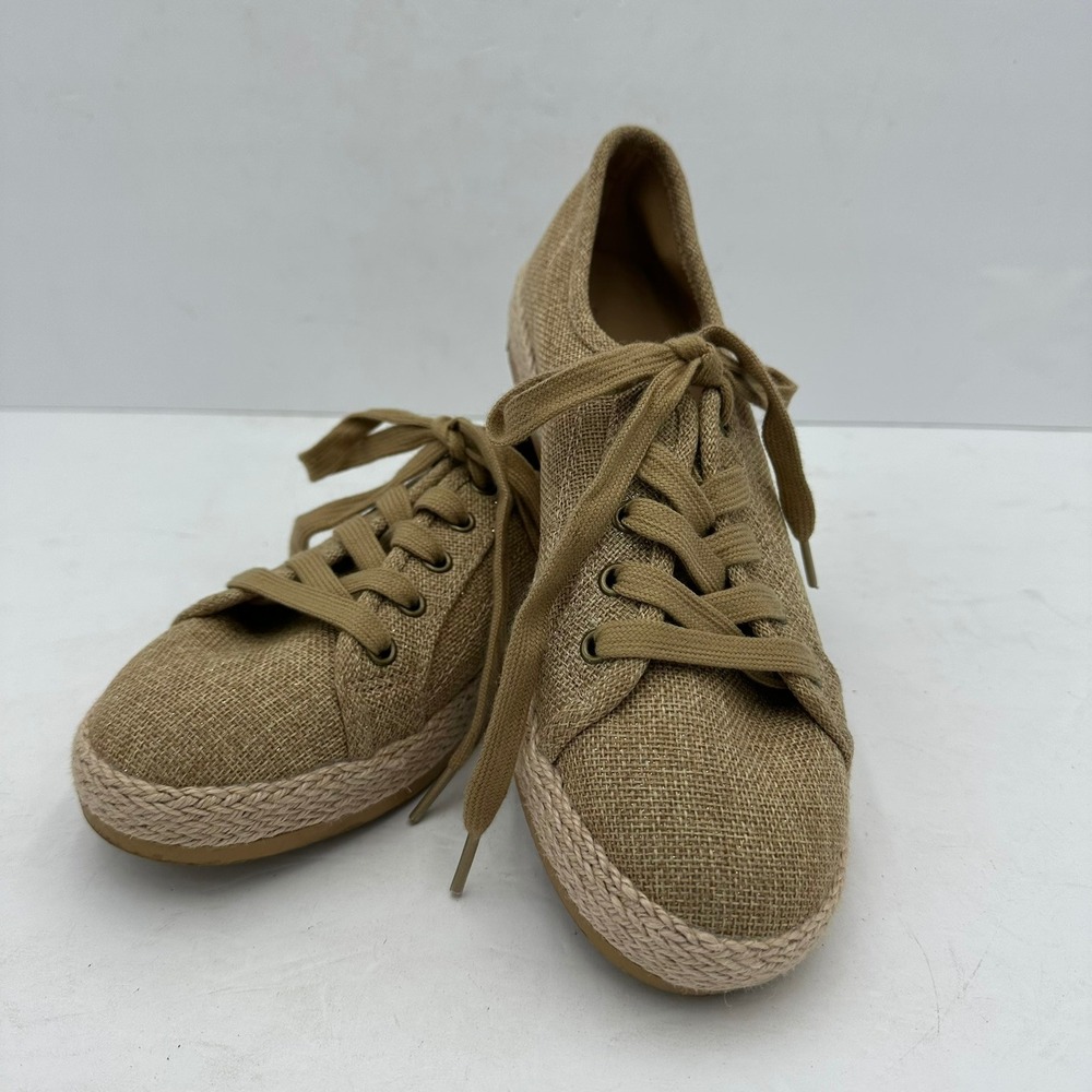 Tommy Bahama Galana‎ Tan Gold Shimmer Espadrille Sneakers Womens 9.5M PL251141